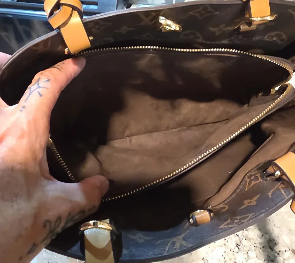 Satchel with Wrapped Tan Handles